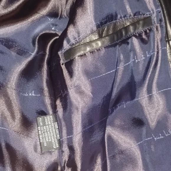 💯Nicole Miller Black Genuine Leather Jacket Sz. L (12-14) - Picture 9 of 9
